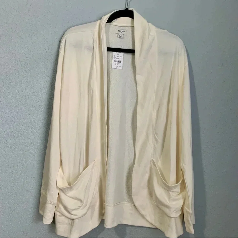 NEW J Crew Cream/Off white Knit Wrap Cardigan Sweater-XL - Picture 3 of 7